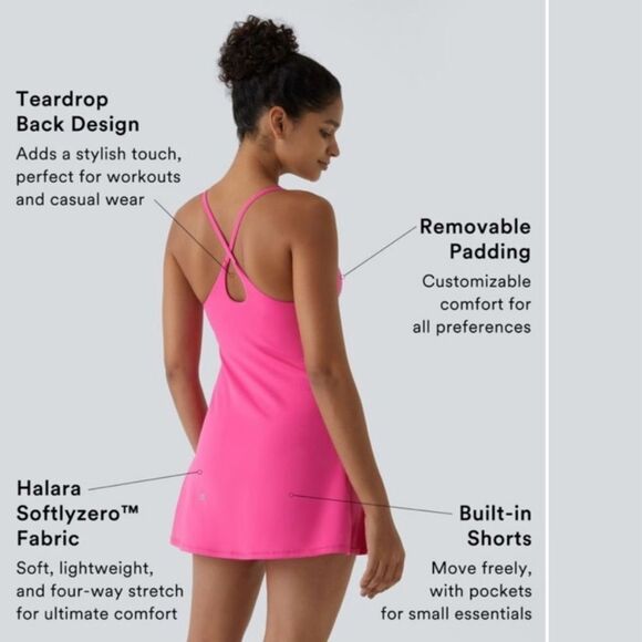 HALARA Dress Tennis Softlyzero Plush Easy Peezy Pickleball Yoga Pilates Black XS - Picture 13 of 16